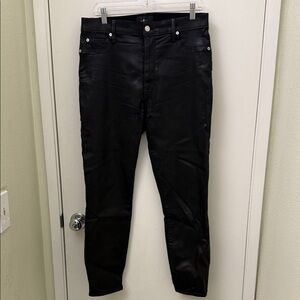 7 For All Mankind Black Shiny Jeans Size 30